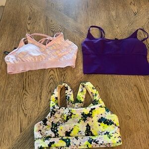 Pink and Purple Kids Sports Bras Set